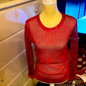 Beautiful red mesh sweater bought at Dillard’s size x-small
